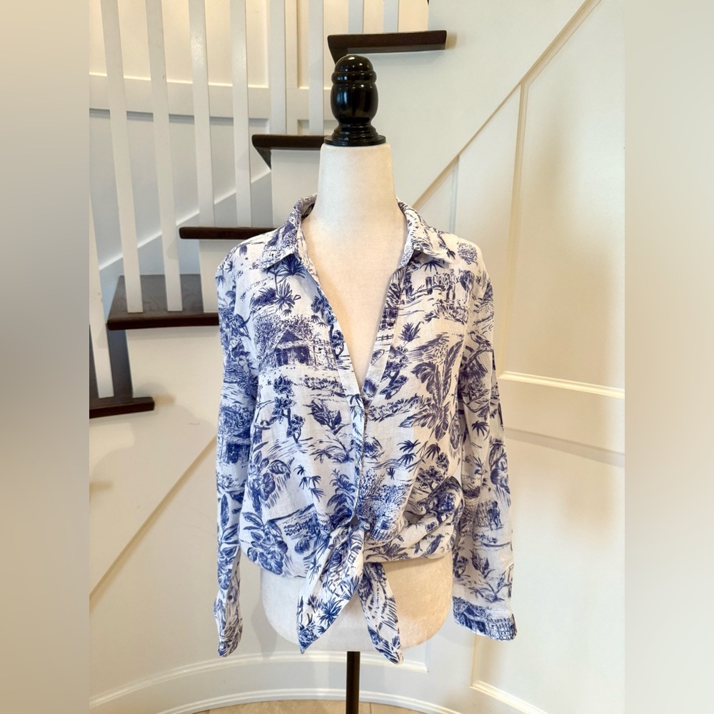 Joie Women's Linen Button Up Shirt or Swim Cover Up - Picture 6 of 9